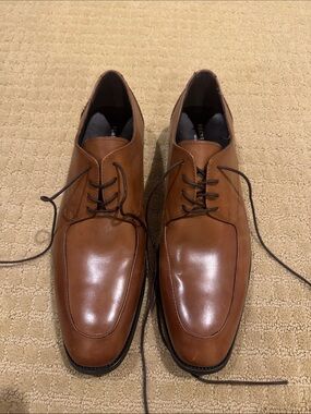 Kenneth Cole Tan Leather Lace-Up Oxfords